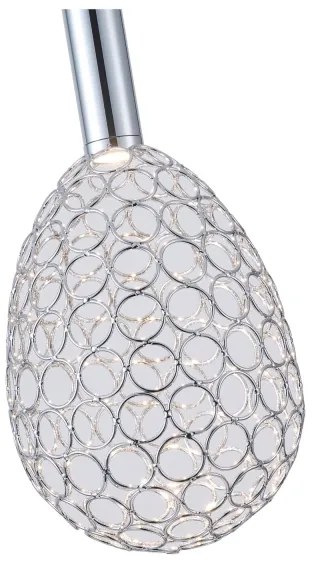 Lampadario LED a sospensione con filo LED/6,3W/230V 3000K cromo lucido diametro 14 cm