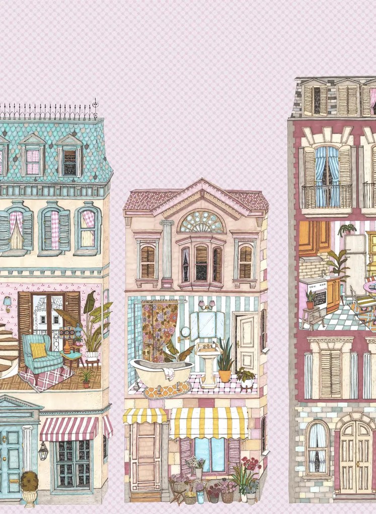 Coordonne Carta da parati panoramica Dolls House - Pinky