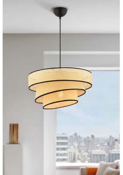 Lampadario a sospensione con cavo COUPER 1xE27/60W/230V beige/nero