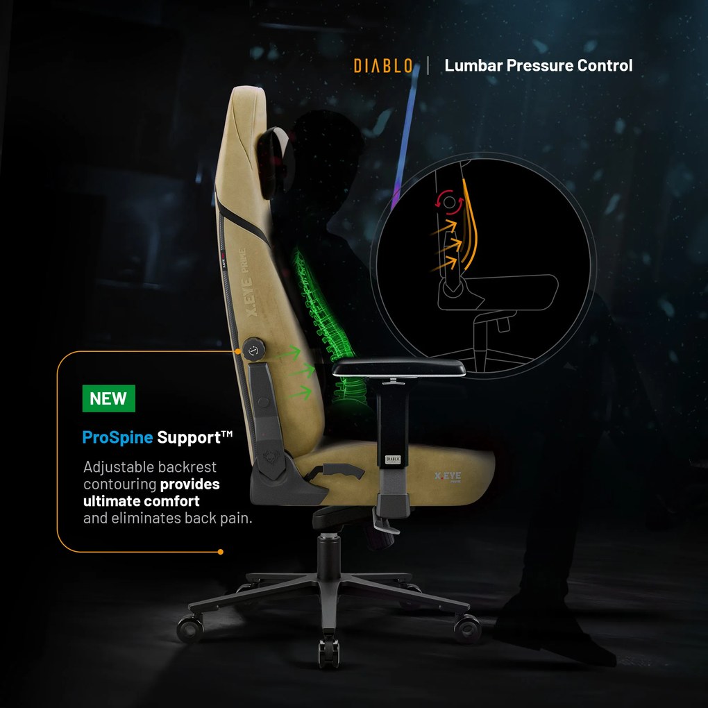 Sedia da gaming Diablo X.Eye Prime Broken Gold Normal Size