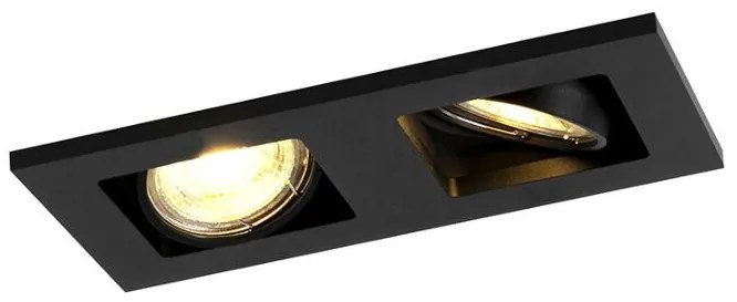 Faretto da incasso moderno Smart nero incl. 2 Wifi GU10 - Qure