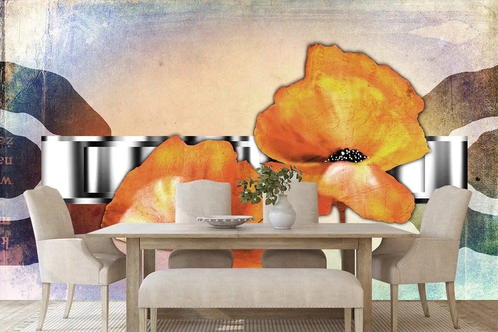 Carta da parati – Fiori in stile orientale