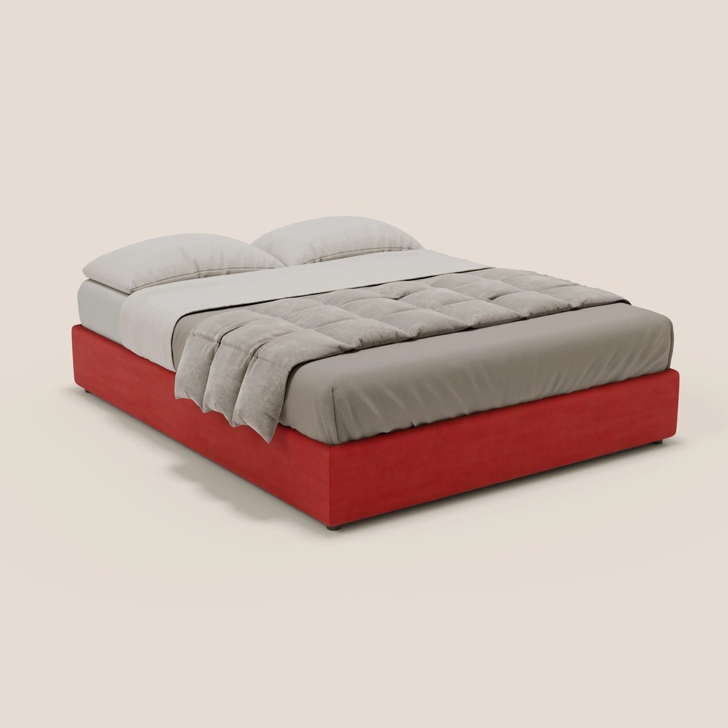 Ina sommier con ampio contenitore in microfibra smacchiabile ed impermeabile T11 rosso