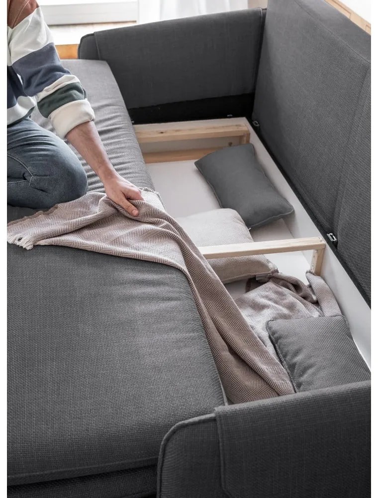 Divano letto grigio scuro 207 cm Simon - Miuform