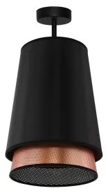 Duolla - Lampadario a plafone BELL SHINY 1xE27/15W/230V diametro 25 cm nero/rame