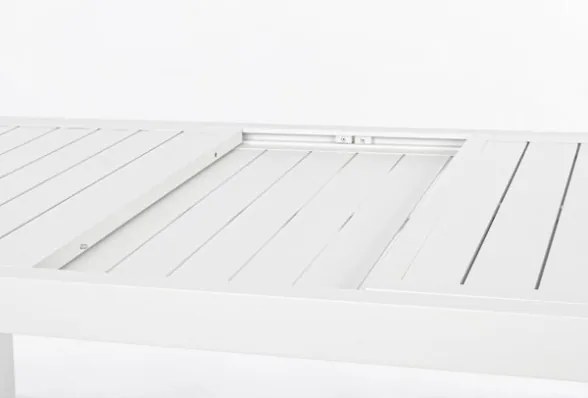 Tavolo In Alluminio Bianco Allungabile Da Esterno 100x200-300 Cm Hilde Bizzotto