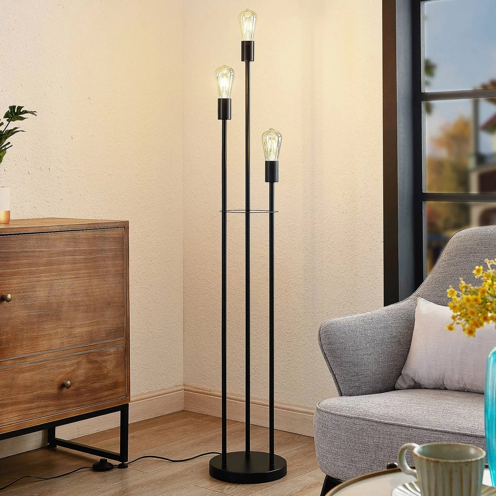 Lindby Fefy piantana, nero, 3 luci