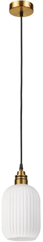 Lampadario a sospensione HECTOR con cavo 1xE27/15W/230V bianco/ottone Ø 14 cm