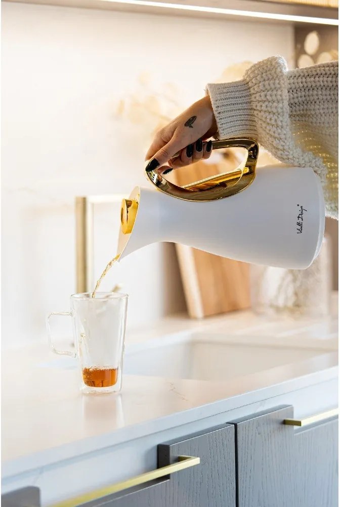 Borraccia termica bianca/dorata 1 l Alessia – Vialli Design