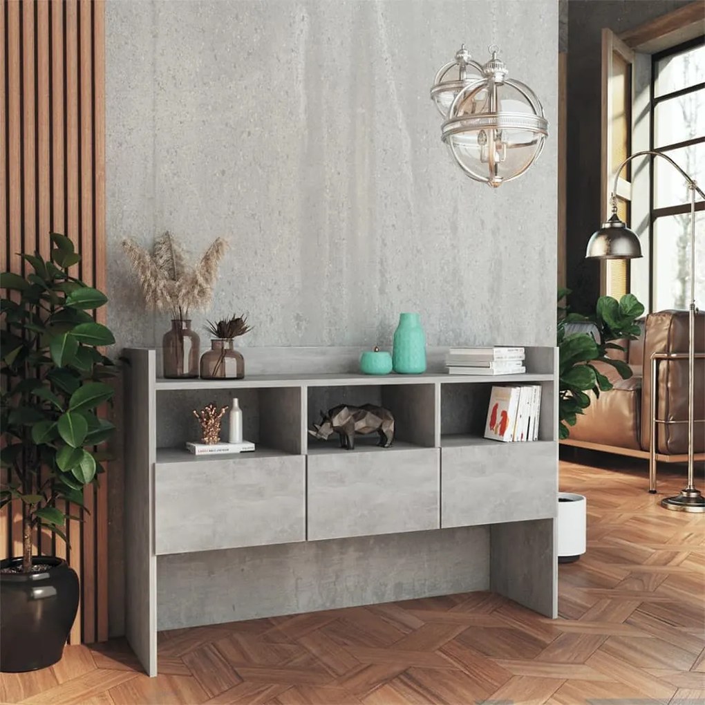 Credenza grigio cemento 105x30x70 cm in truciolato