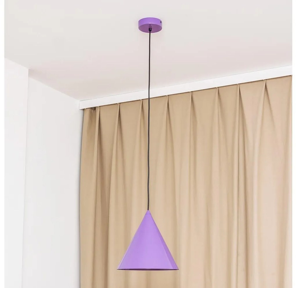 Lampadario a sospensione con cavo ETNA II 1xE27/15W/230V Ø 25 cm, viola