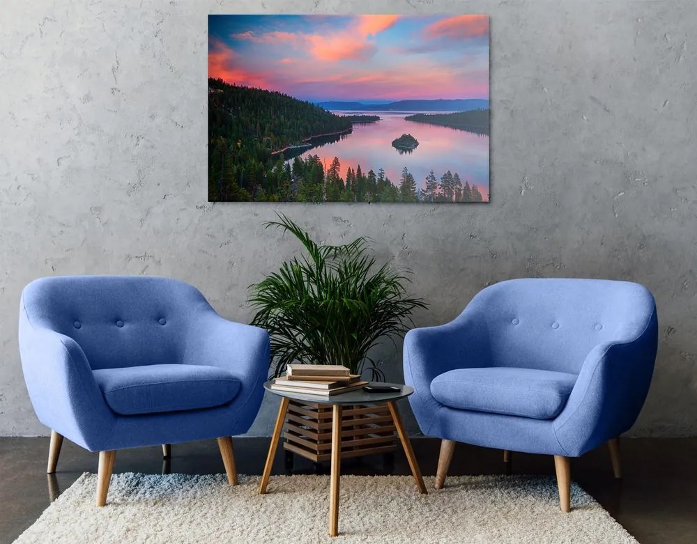 Stampa su tela – Lago al tramonto
