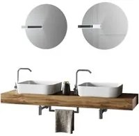 Mobile bagno composizione doppio lavabo 8 pezzi L.165 P.45 H.190 cm ASTRA colore rovere miele