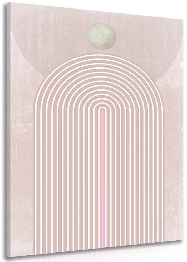 Stampa su tela – Arcobaleno rosa moderno Mid-Century