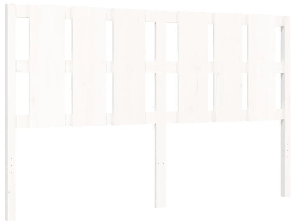 Giroletto con Testiera Bianco 160x200 cm Legno Massello