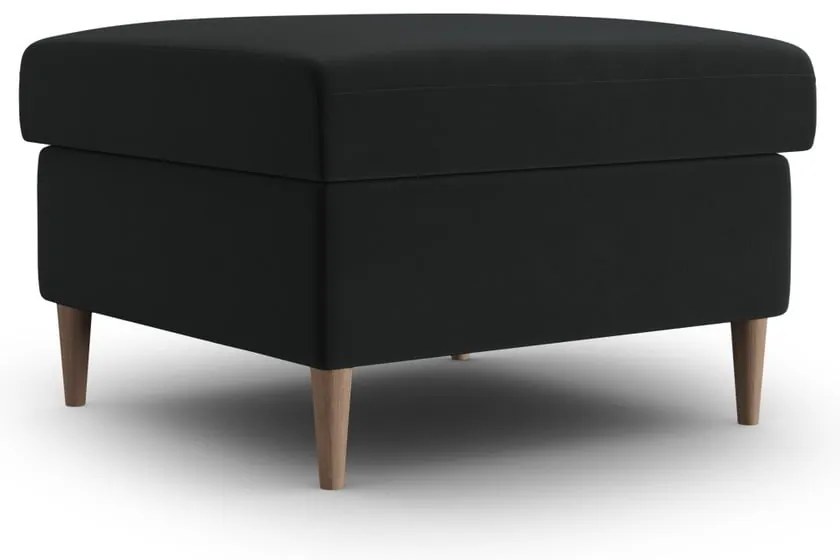 Poggiapiedi nero con rivestimento in velluto Kyoto – Cosmopolitan Design