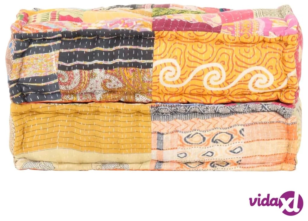 vidaXL Pouf 60x70x36 cm in Tessuto Patchwork