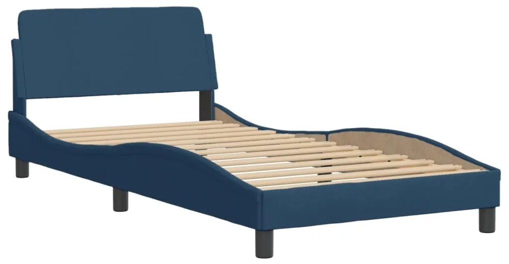 Letto con materasso blu 100x200 cm in tessuto