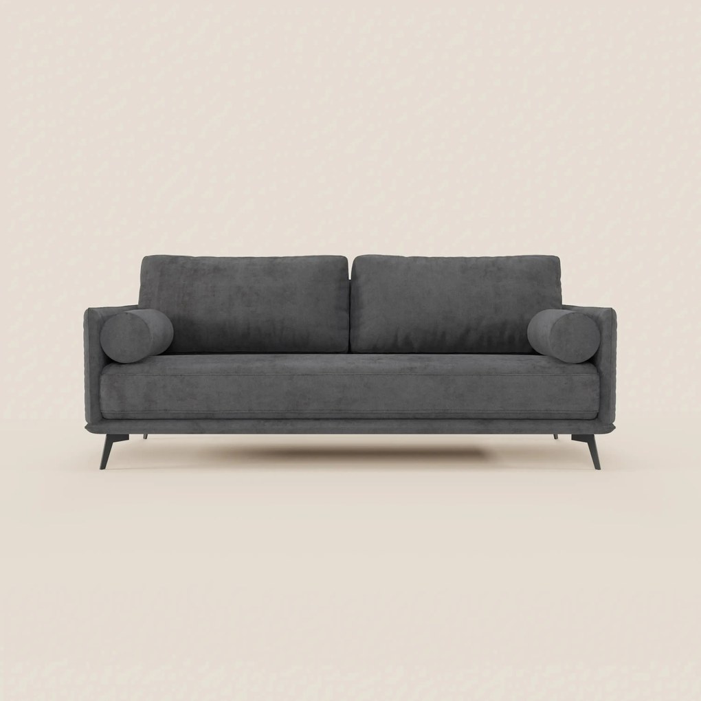 Basalto Divano lineare 2 o 3 posti con seduta unica e base in metallo in tessuto smacchiabile T31