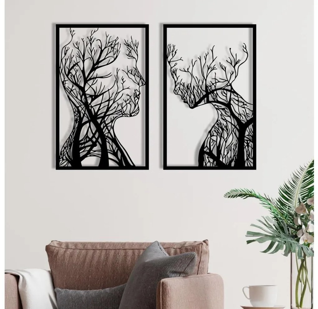SET 2x Decorazione da muro 86x63 cm Albero della Vita metallo