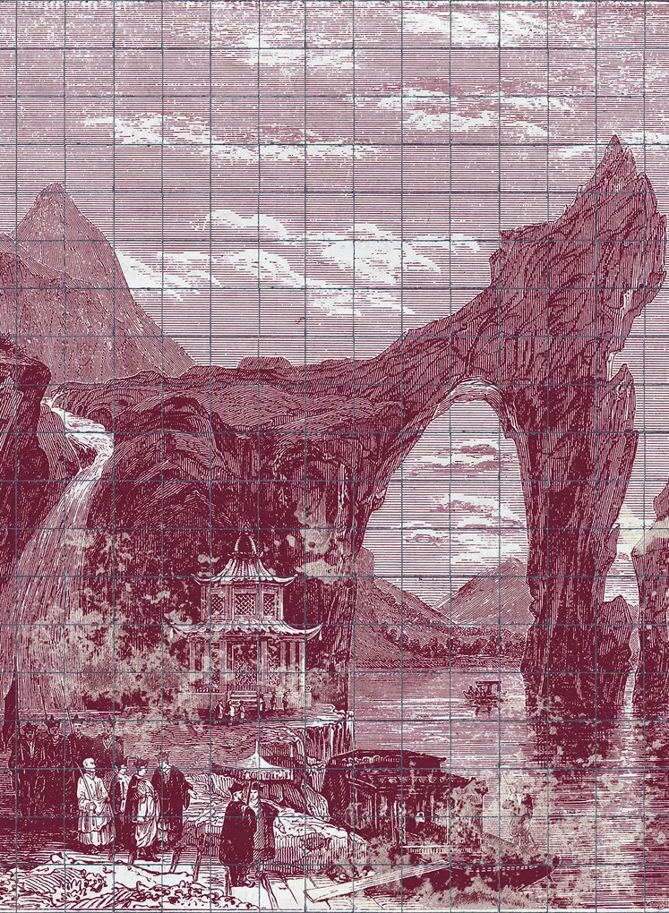 Coordonne Carta da parati panoramica Illustration Tiles - Wine