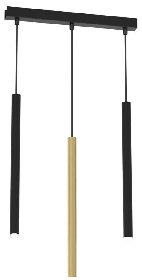 Lampadario a sospensione con filo MONZA 3xG9/8W/230V nero/oro