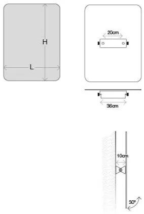 Koh-i-noor specchio inclinabile 50x70 con pellicola antischeggia