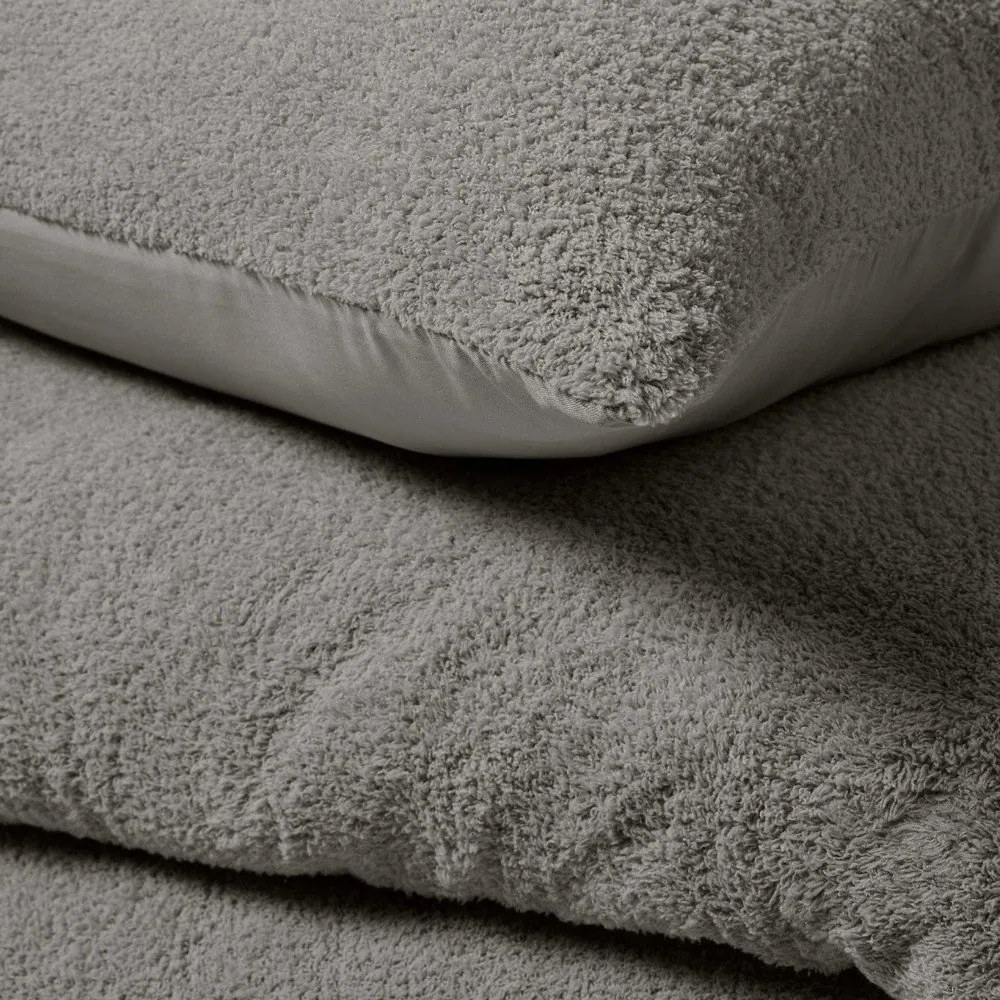 Set copripiumino e federa color antracite in micropile per letto matrimoniale ed esteso 240x220 cm Helena – douceur d'intérieur