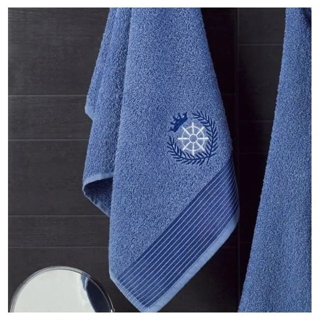 Set con accappatoio e asciugamano blu in cotone S e M – Mila Home