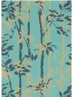 Bambustapete Beechgrove von Sanderson - Teal/ Gold