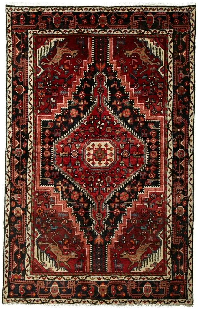 Hamedan Tappeto 140 x 220 (Iran) Annodato A Mano