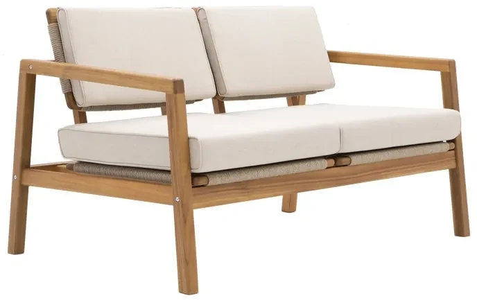Divano da giardino con cuscino beige e braccioli Oasis NATERIAL da