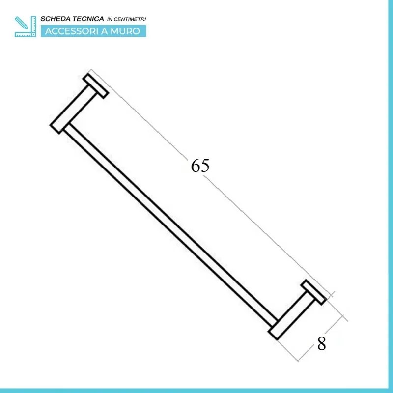 Set accessori a muro 6 pezzi in acciaio cromato e viti incluse Bora