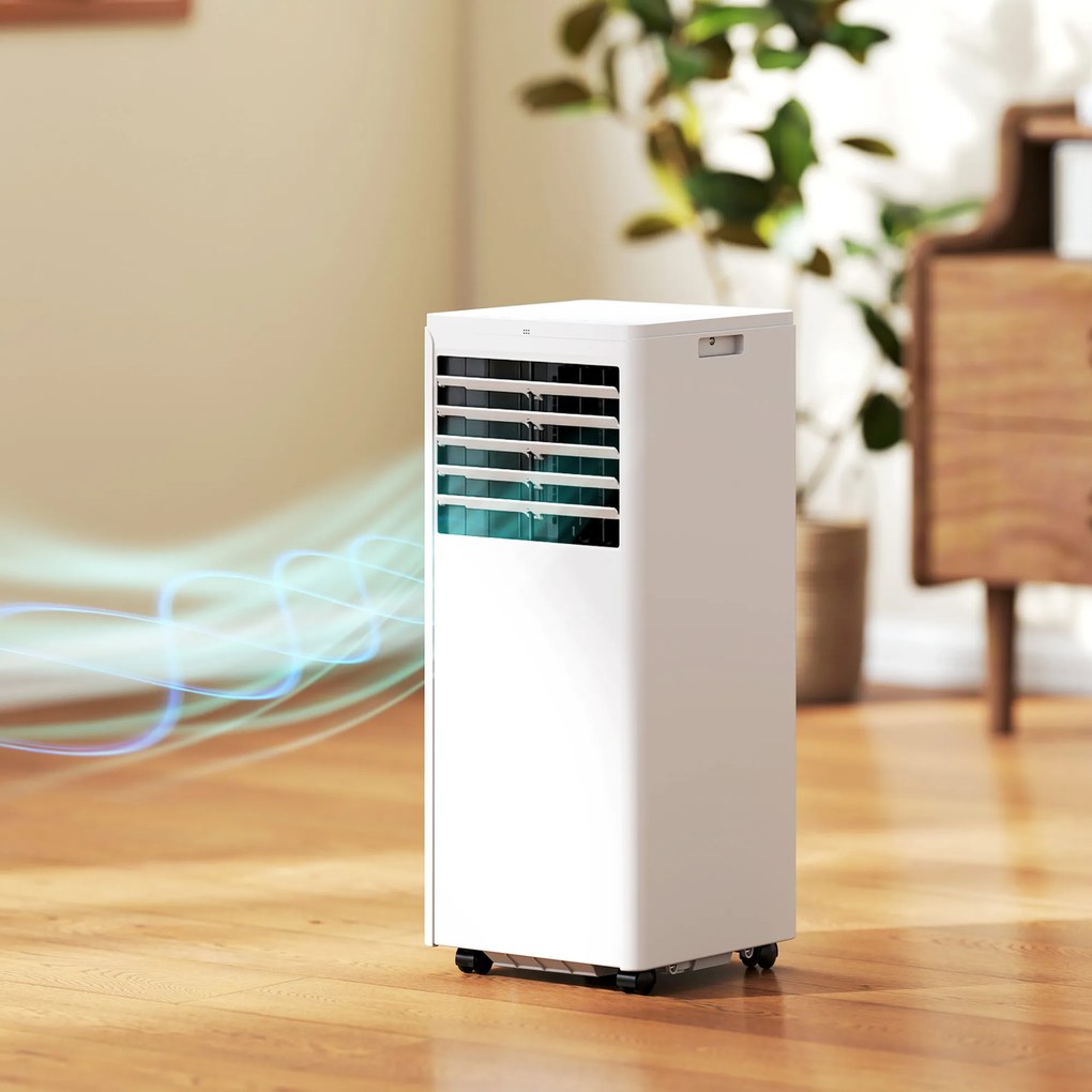 Condizionatore Portatile 7000 BTU Unità 4-in-1 con Raffreddamento Deumidificatore Ventilatore Modalità Notte Bianco...