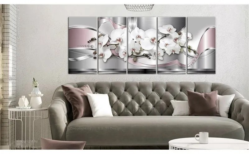 Quadro Floral Road  Colore Bianco, Dimensioni e Misure 225x90