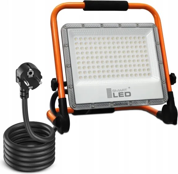 Proiettore LED con stativo, 100 W, 230 V, 4500 K, IP65, arancione