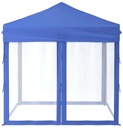 Tenda per Feste Pieghevole con Pareti Laterali Blu 2x2 m