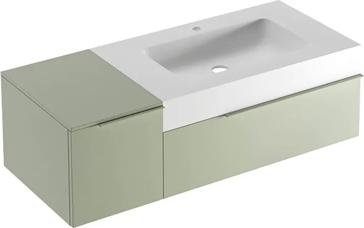 Mobile bagno sospeso con lavabo L 120 x H 36 x P 51 cm avocado per vasca a destra Ginevra