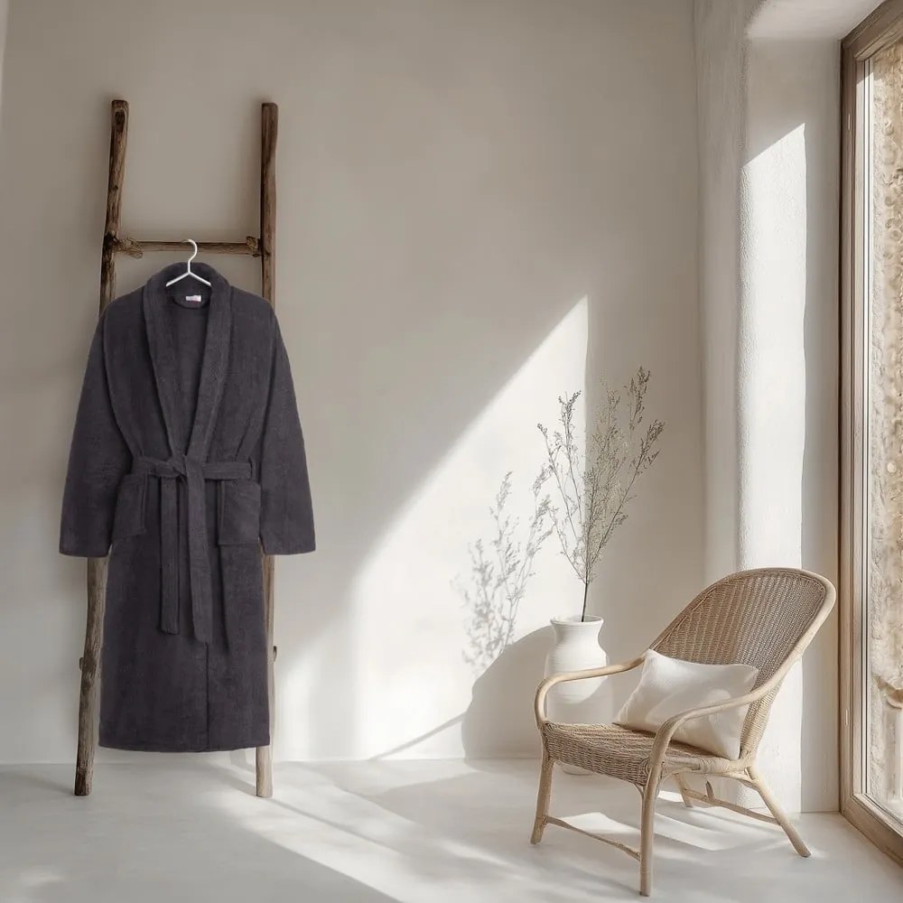 Accappatoio color antracite in cotone M/L Terry – HIP