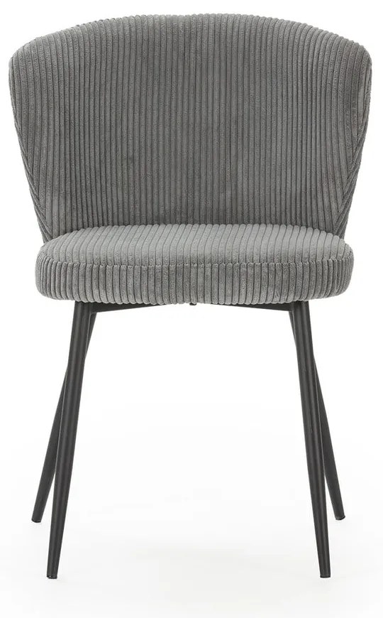 Set di 4 sedie da pranzo in velluto a coste grigio Megan - Marckeric