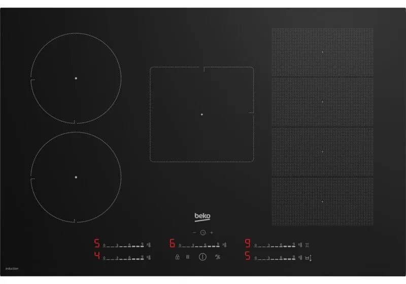 Beko HII 85780 UFT Nero Da incasso 80 cm Piano cottura a induzione 5 Fornello (i)
