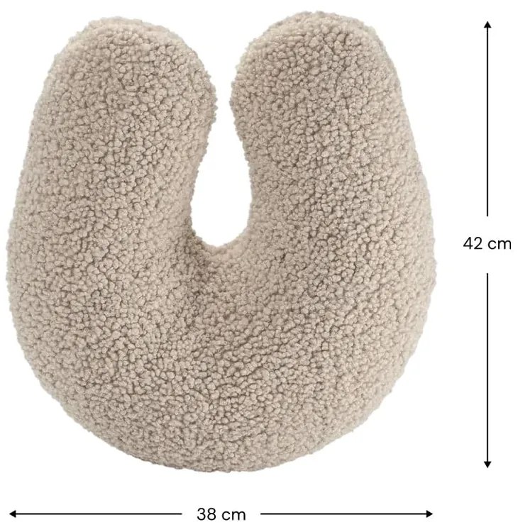 Cuscino per divano da bambini marrone chiaro con rivestimento in bouclé U – Wigiwama