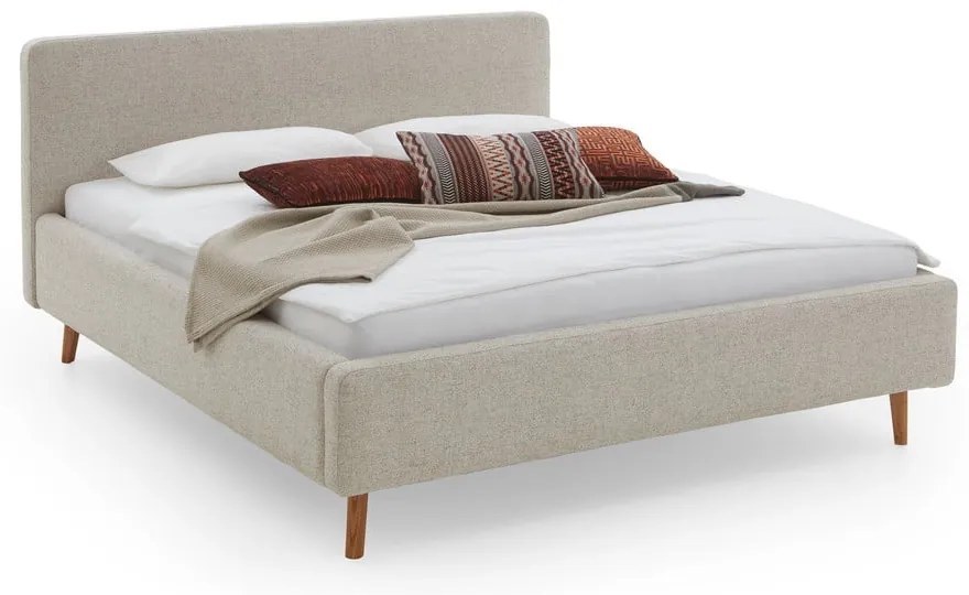 Letto matrimoniale imbottito beige rete non inclusa 160x200 cm Mattis – Meise Möbel