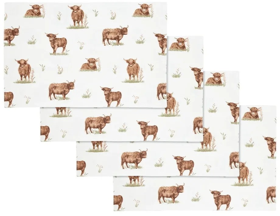 Tovagliette in set in cotone 4 pz 30x46 cm Angus Highland Cow – Catherine Lansfield