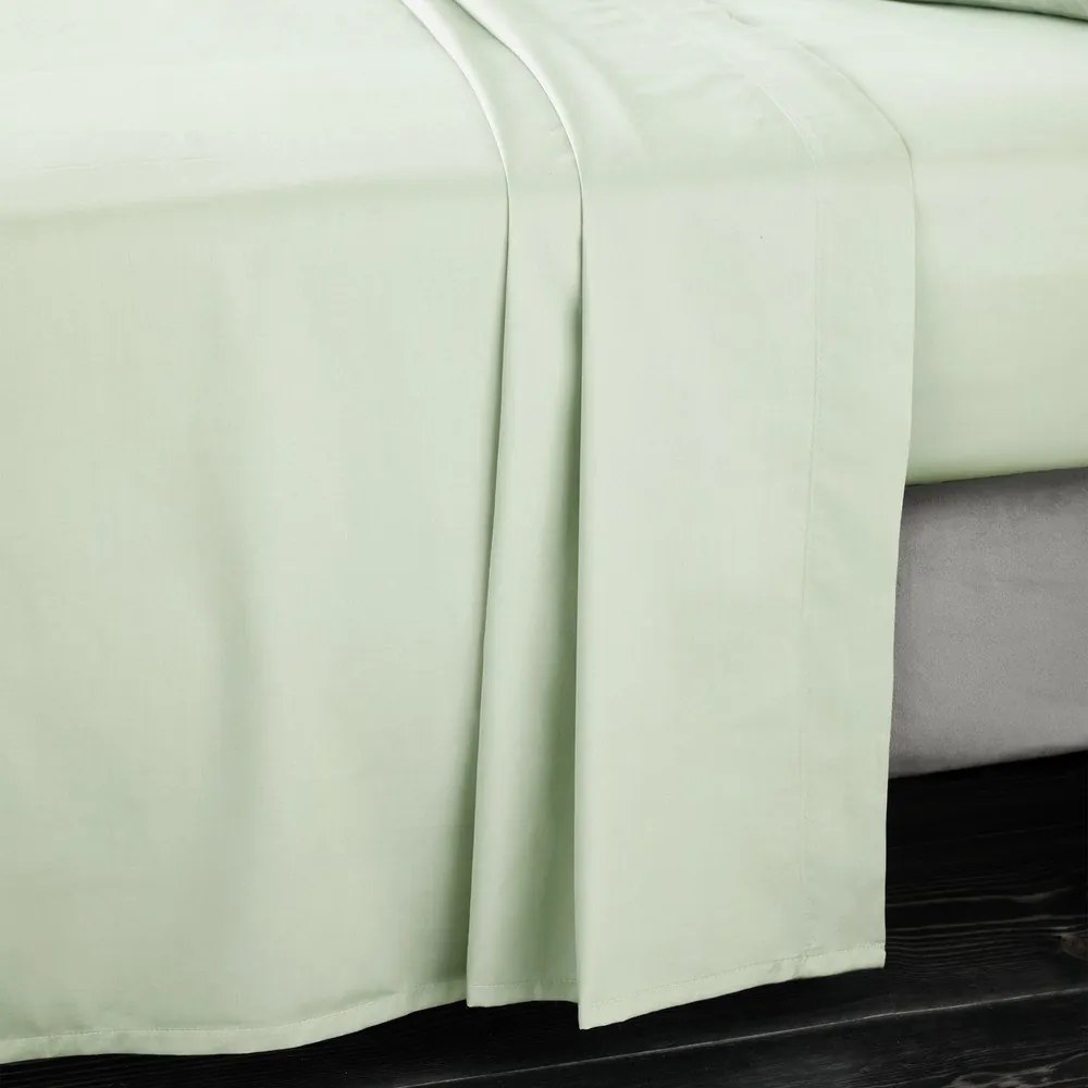 Lenzuolo con angoli verde chiaro in raso di cotone 275x275 cm Cotton Sateen – Bianca