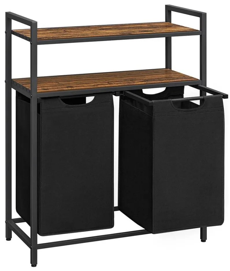 Cesto porta biancheria REX marrone/nero