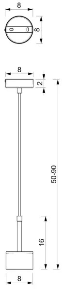 Lampadario su corda ARENA 1xGX53/11W/230V nero/oro