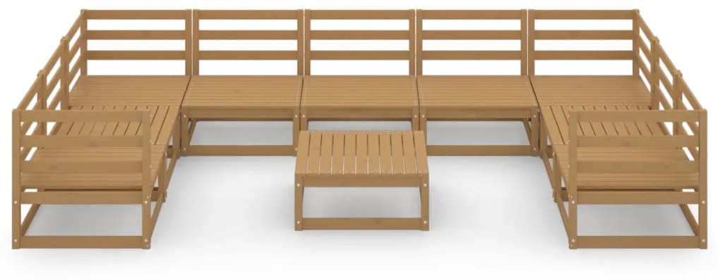 Set divani da giardino 10 pz in legno massello di pino