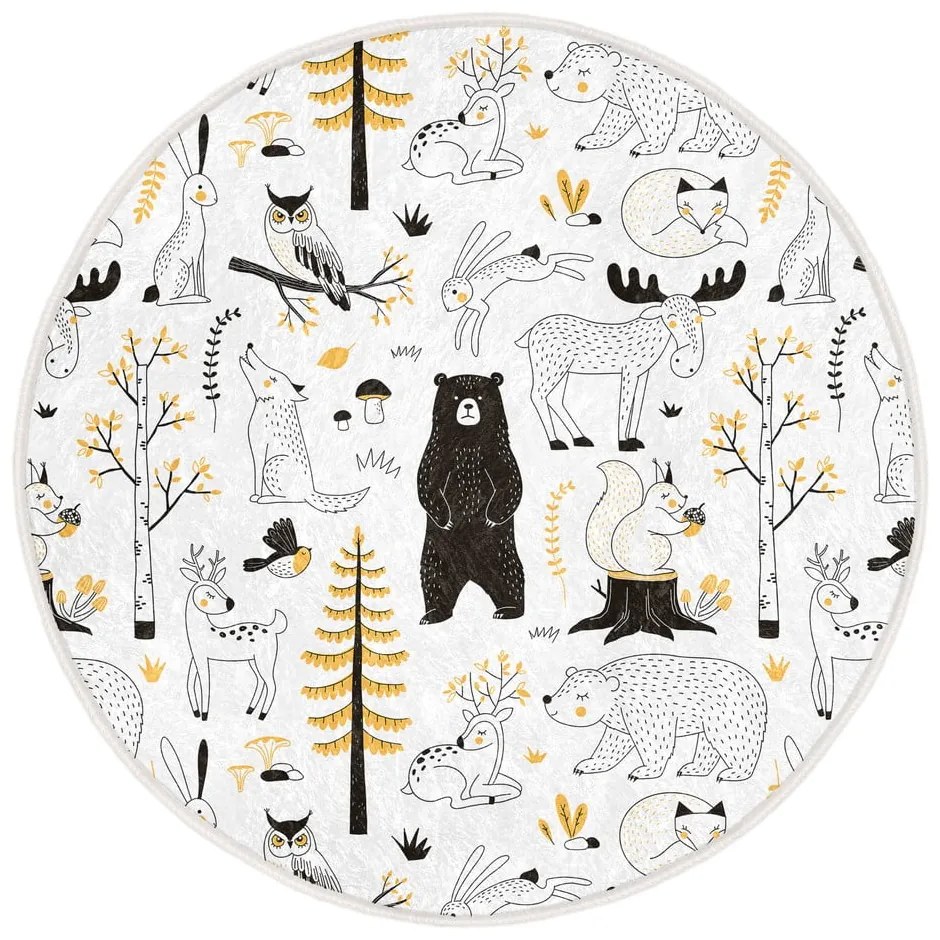 Tappeto per bambini giallo e bianco ø 120 cm Comfort - Mila Home