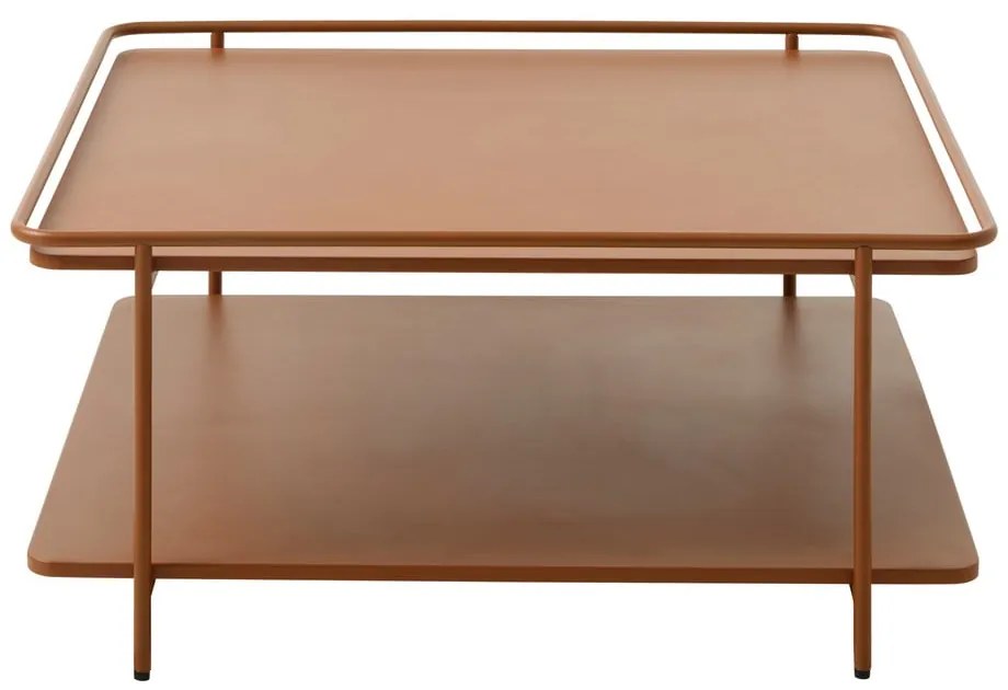 Tavolino da salotto color terracotta in metallo 75x75 cm Yuba – Unique Furniture